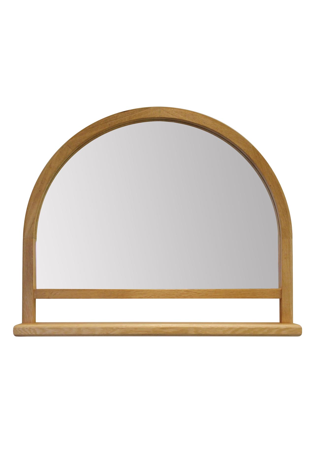 tor half-moon mirror with shelf - oiled oak