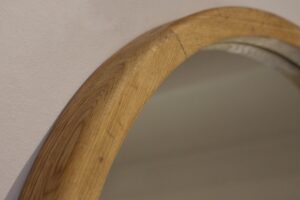 tor half-moon mirror - solid oak frame detail
