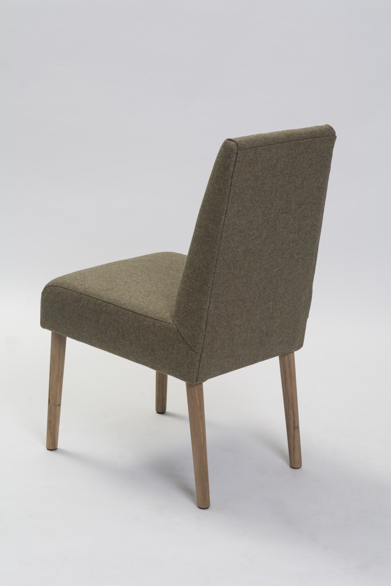 shoreditch dining chair - rear view - upholstered dining chair with tapered wooden legs