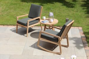 palm springs armchair, rocking chair, kinsale 60cm table, portman led and repas mugs - outdoor mood