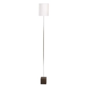 cubic floor lamp - earth - 20-23 shade white. floor lamp with small footprint.