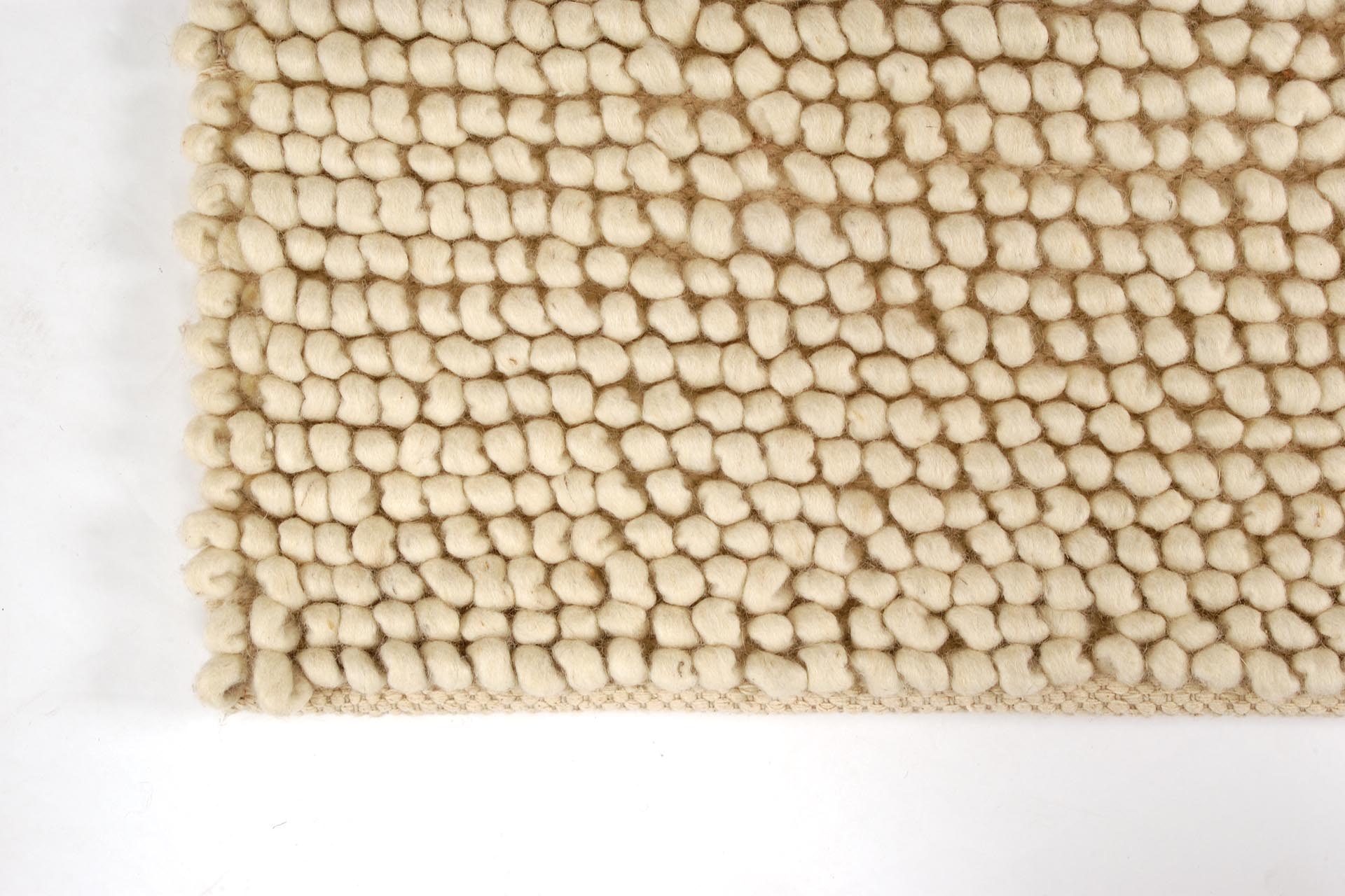 pebble wool rug - cream - detail of large looped pile