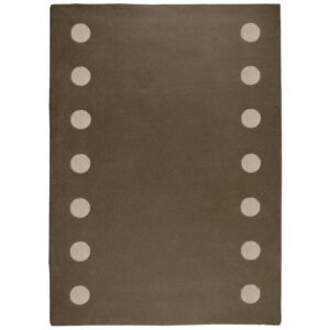 Porthole wool rug - fawn, 170 x 240cm or 140 x 200cm. Tufted and looped pile contemporary wool rug