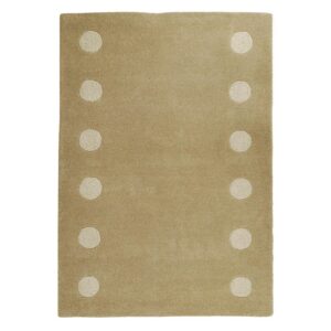 Porthole wool rug - hay, 170 x 240cm. Tufted and looped pile contemporary wool rug