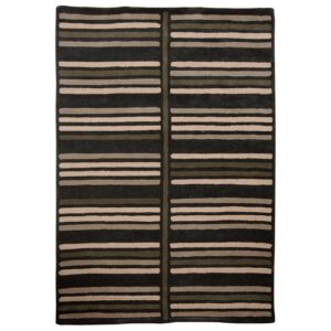 Grid wool rug, greys 170 x 240cm - contemporary rug design, line pattern, tufted pile.